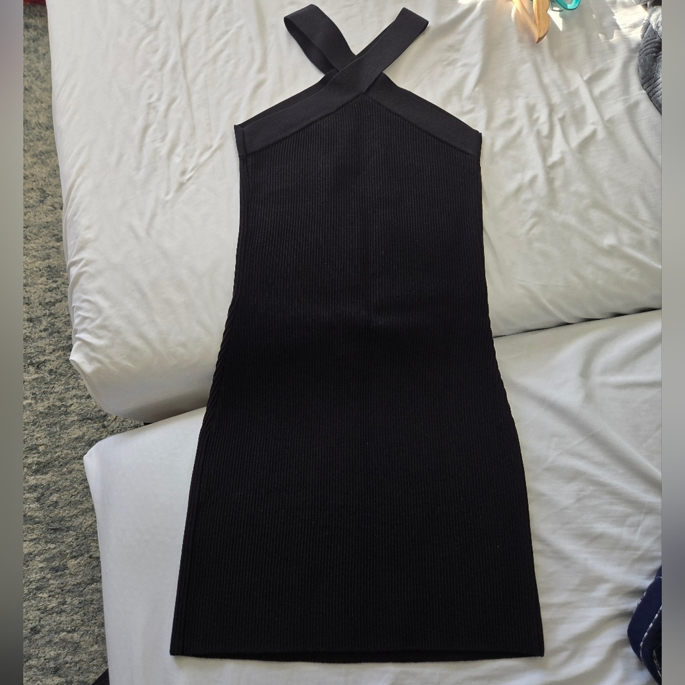 Aritzia Babaton Sculpt Knit Black Bandage Dress Size Medium - Picture 3 of 5